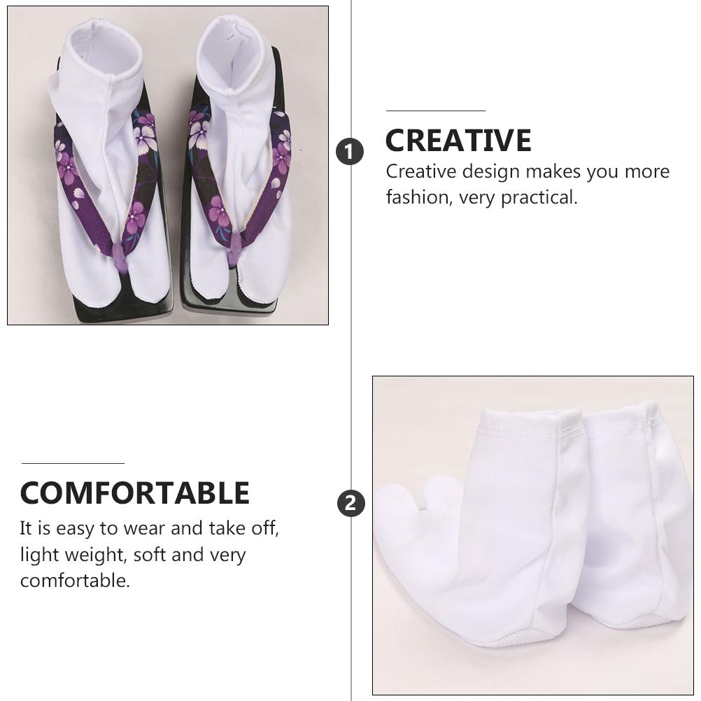 Белые нескользящие носки Tabi, носки в японском стиле, мужские и женские, носки с двумя пальцами, теплые носки, носки-шлепанцы, носки-лодочки, хлопковые носки, флис