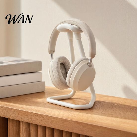 Gaming Headset Holder 3D Printed Headphone Stand, Simple with Triangular Stable Smooth Surface Rack Base, Universal for Desktopsand Study Desks Stand