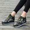 Autumn New Fashion Inner Height Increase Camouflage Shoes Women's Canvas Sneakers Large Size Sports Running Shoes