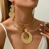 Geometric Design Light Luxury Necklace Earrings Jewelry Simple and Exaggerated Women's Collar Versatile Earrings Earrings
