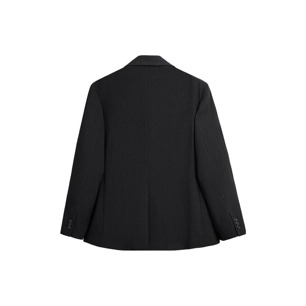 Zara Однотонный однобортный полосатый костюм для мужчин, черный 06536833800-33