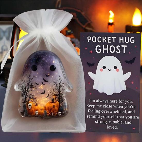 Pocket Ghost Card Pocket Hug Ghost with Encouragement Card Emotional Support Ghost Keepsake Pocket Hug Token Inspirational Gift for Friends