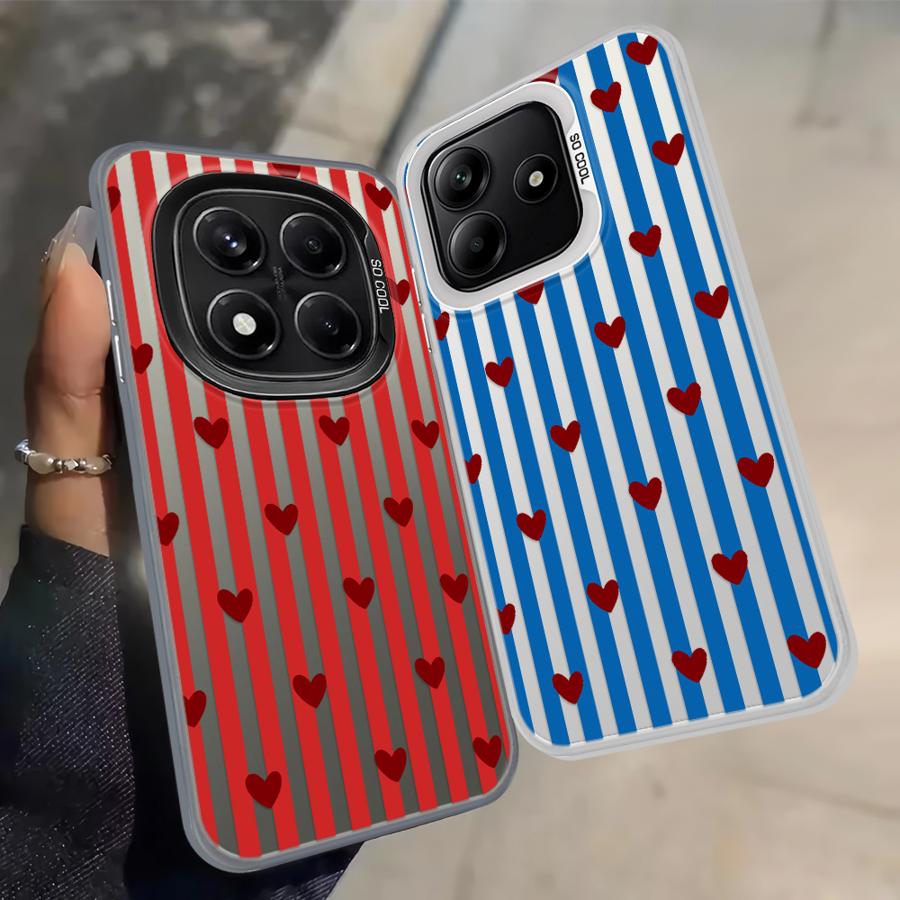 Задняя крышка-чехол для телефона для Xiaomi Redmi Note 14 11 12 Pro 12s Note 13 Pro Plus 11s Полоска Сердце