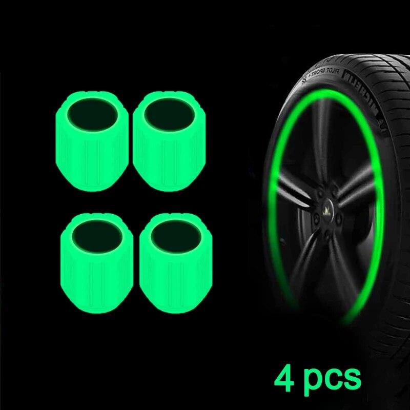 Светящиеся колпачки клапанов шин, флуоресцентные крышки штока шин, ночные светящиеся колпачки штока клапана, сопла, световые колпачки клапанов для автомобиля, мотоцикла