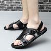 Мужские высококачественные удобные сандалии из натуральной кожи, пляжные сандалии, мужские кожаные летние сандалии 2024 года, мягкие легкие мужские летние сандалии-тапочки