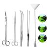 5pcs/set Aquarium Fish Tank Tool Kit Tweezers Scissor Spatula Multifunctional Aquarist Tool Set