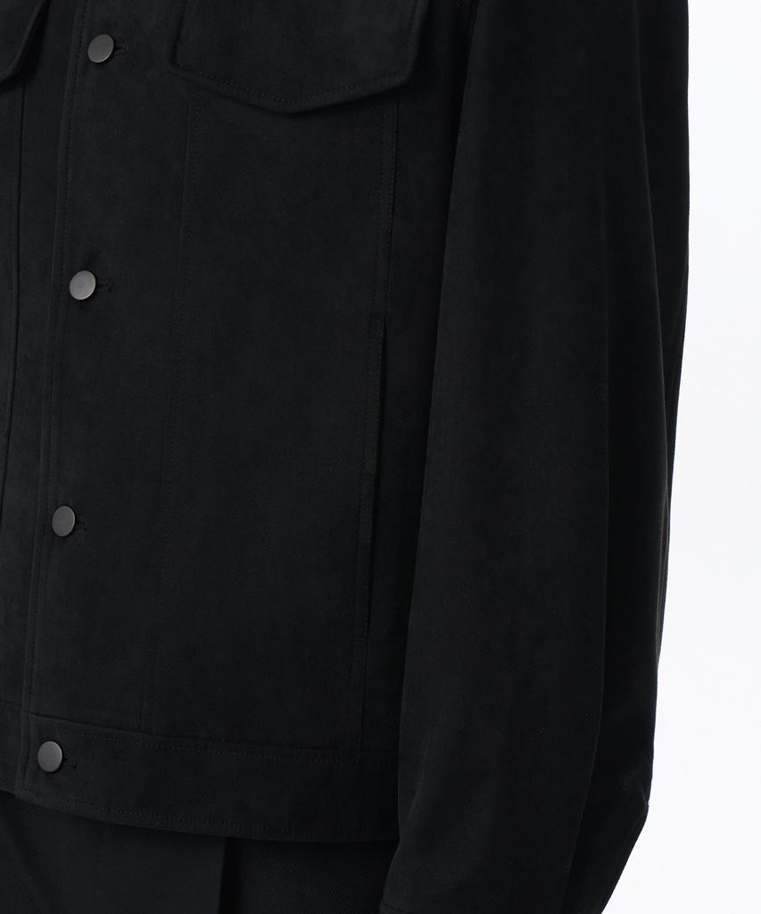 Musinsa Standard Synthetic Suede Minimal Trucker Jacket [Black]