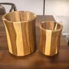 Rustic Wood Utensil Holder Rotating Kitchen Utensil Organizer Large Capacity Countertop Utensil Caddy for Spatulas Spoons Ladles Cooking Tools Storage