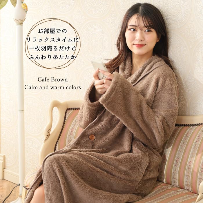 Wearable for Women and Long Sheepskin Brushed Plus One Size Fits Pink Lulu&berry Blanket, Long, 150cm, Men, Fluffy, Sleeve, Boa, Lining, Size, Warm,