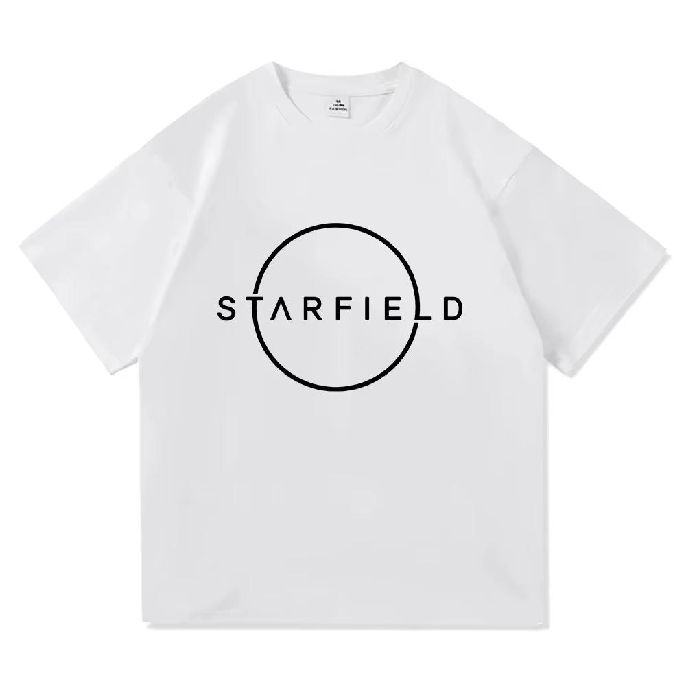 Hot Game Starfieldd Tshirt Fashion Design Graphic Print Tshirt Unisex Cotton Soft Unisexs Tees Oneck Hip Hop Male T Shirts Tops