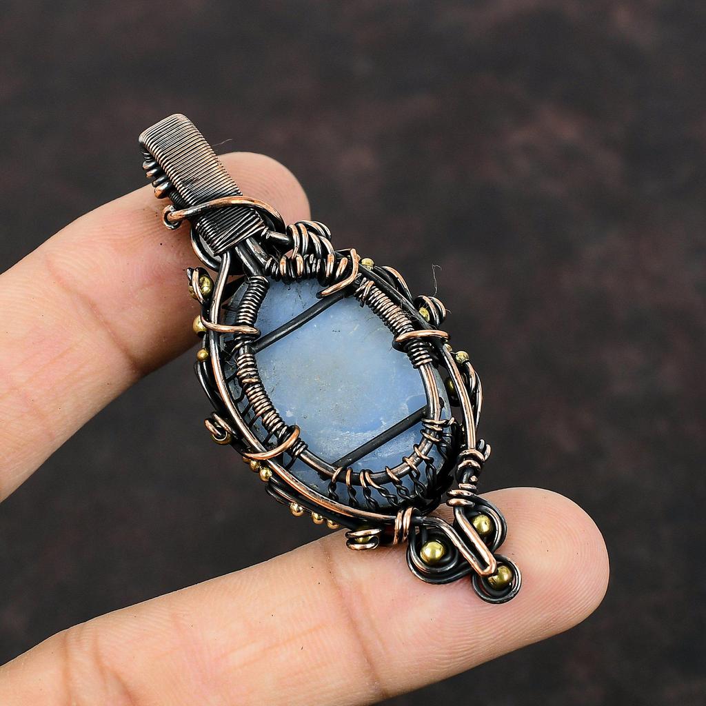 Подвеска «Древо жизни» Ангелит, медная проволочная обертка, подвеска «Радуга» Лунный камень, подвеска ручной работы из драгоценных камней, подарок для матери, медные украшения