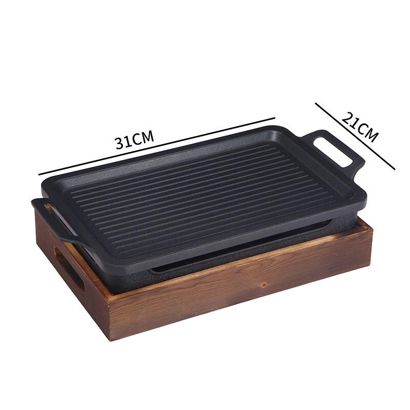 ZISIZ Rectangular Charcoal BBQ Grill with Warming Tray
