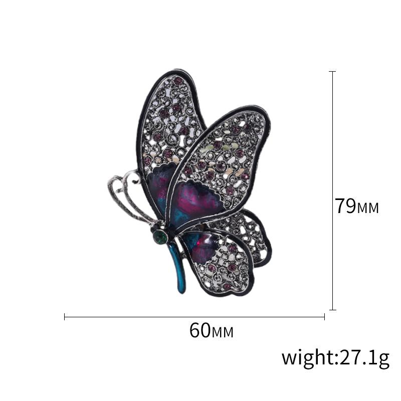 Enamel Butterfly Brooches for Women Unisex Rhinestone Insect Pins Banquet Party Backpack Gifts Jewelry Accessories