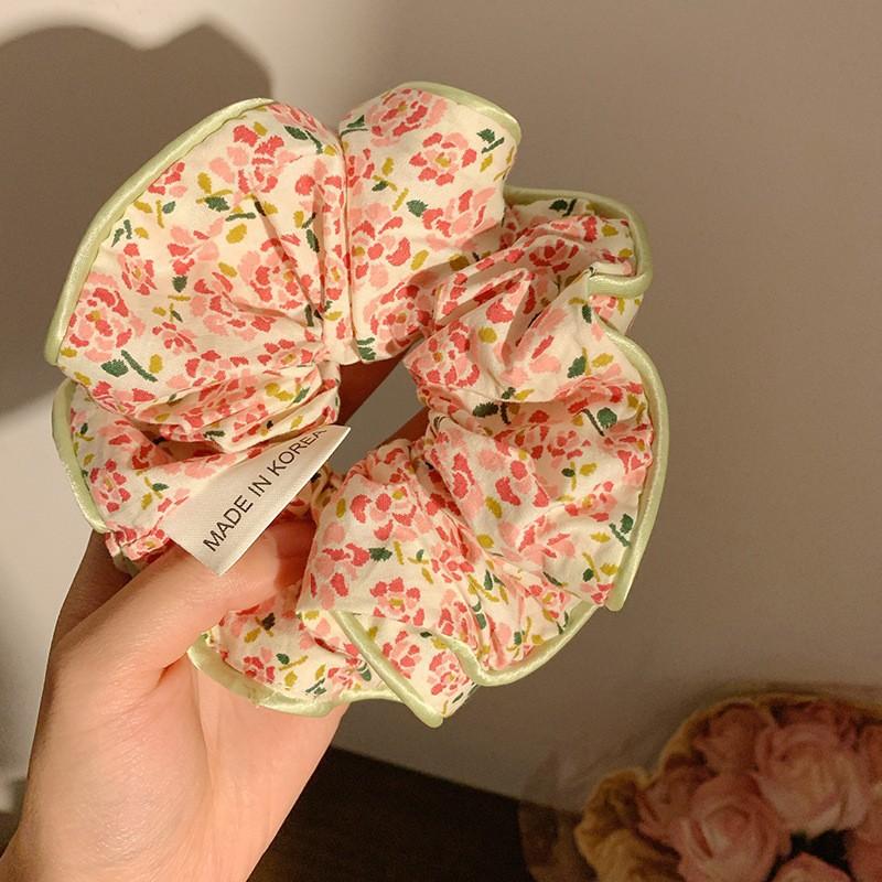Korean New Cute Sweet Elastic Hair Bands Women Floral Print Hair Rope Barrettes Headwear Girls Hair Accessories