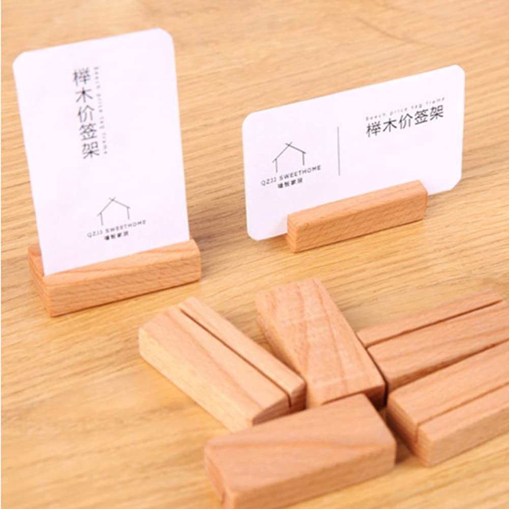 3SLIFE Price Stand Card Holder Card Clip Wooden Price Tag Holder (10 Pieces)