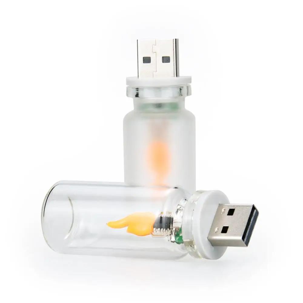 Ретро USB Светодиодная нить Ночник Желтый Теплый Свет Лампочка Пламя Окружающий свет Для Домашнего Декора Аварийное Освещение