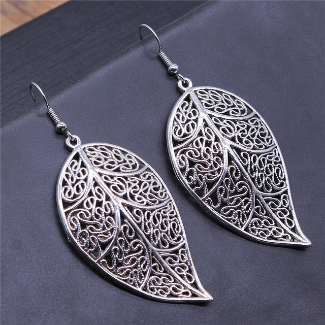 Винтажные простые старинные серебряные серьги-подвески в виде ветки клевера для женщин и девушек в подарок