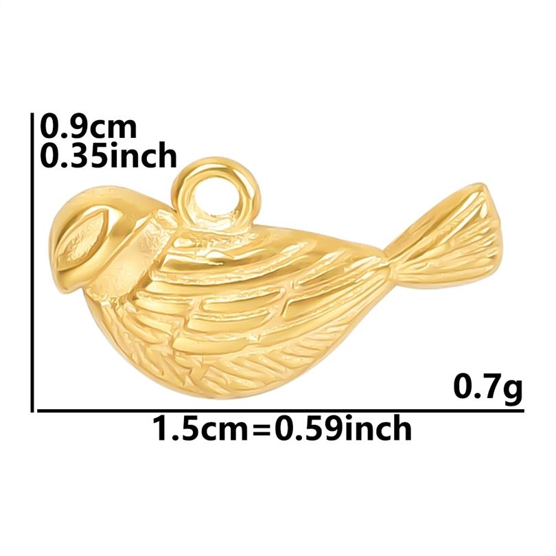 6pcs/Lot Animal Pendant Hummingbird Charms For Jewelry Making Earrings Necklace Stainless Steel Charm Cute Accessories Materials