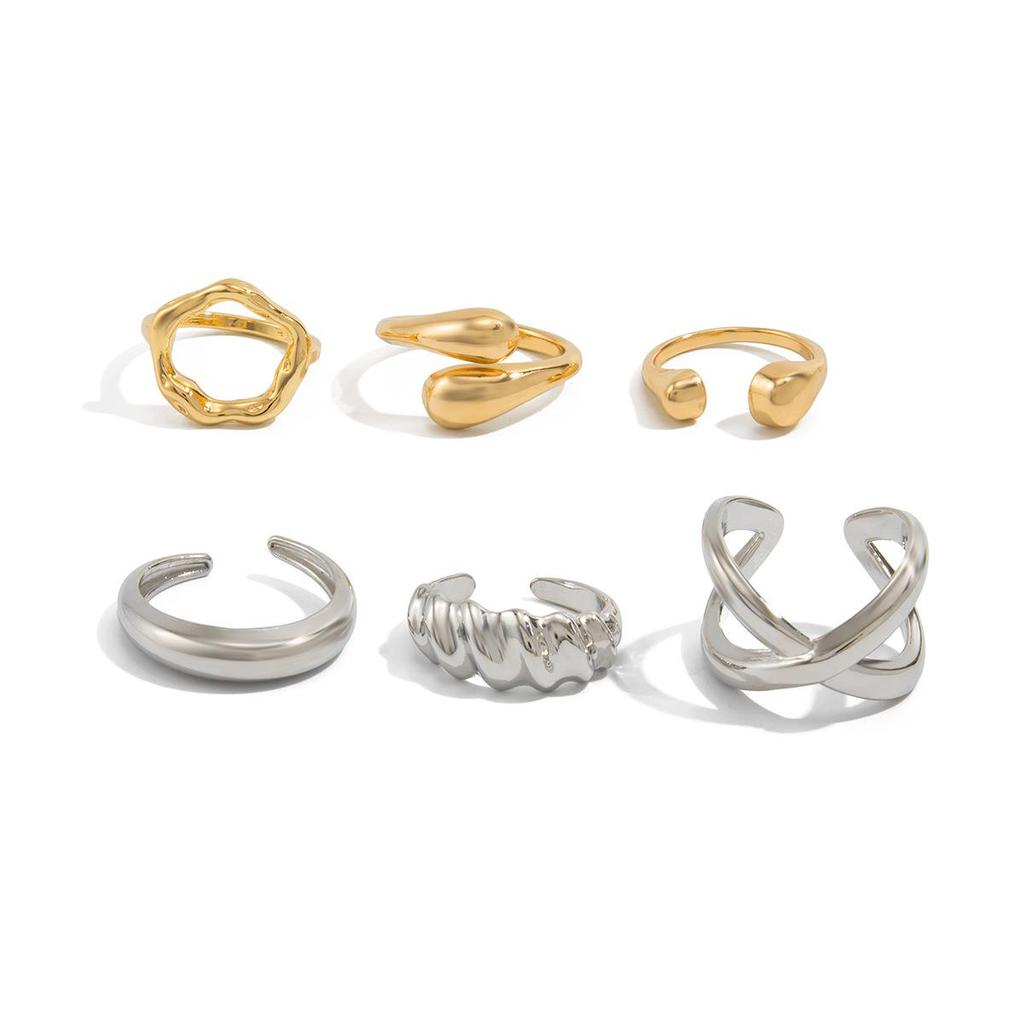 Элегантное геометрическое кольцо из сплава: Универсальное открытое кольцо с высококлассным дизайном для женщин