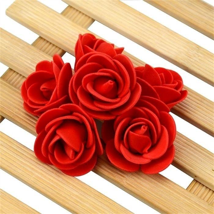 50 dona/lot Mini PE ko'pikli atirgul guli boshi Sun'iy atirgul gullari Qo'lda yasalgan DIY