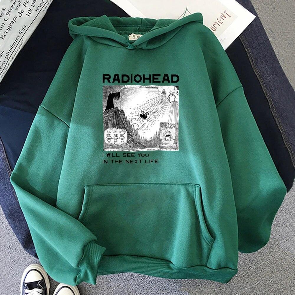 Radioindie Radiohead Fan Print 2d Mens Cotton Hoodie Casual Oversized Pullover Popular Streetwear Fashion Trend Unisex Clothing