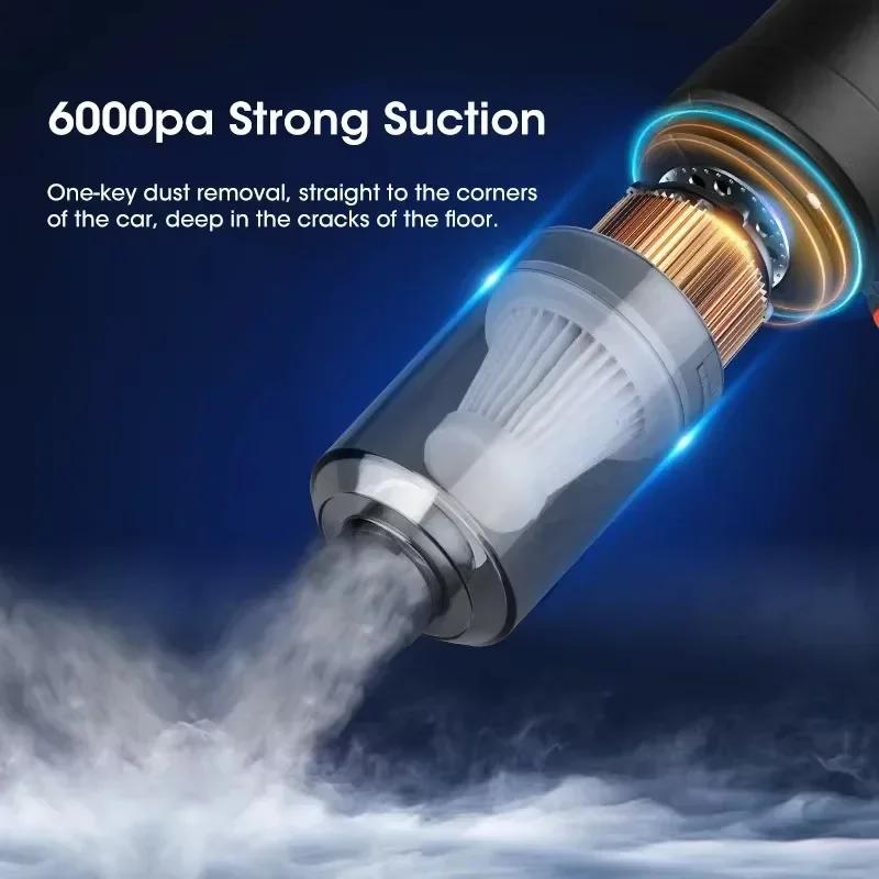 Портативный автомобильный пылесос с возможностью подзарядки, ручной беспроводной пылесос, очиститель шерсти домашних животных, мощное всасывание для автомобиля, домашнего офиса