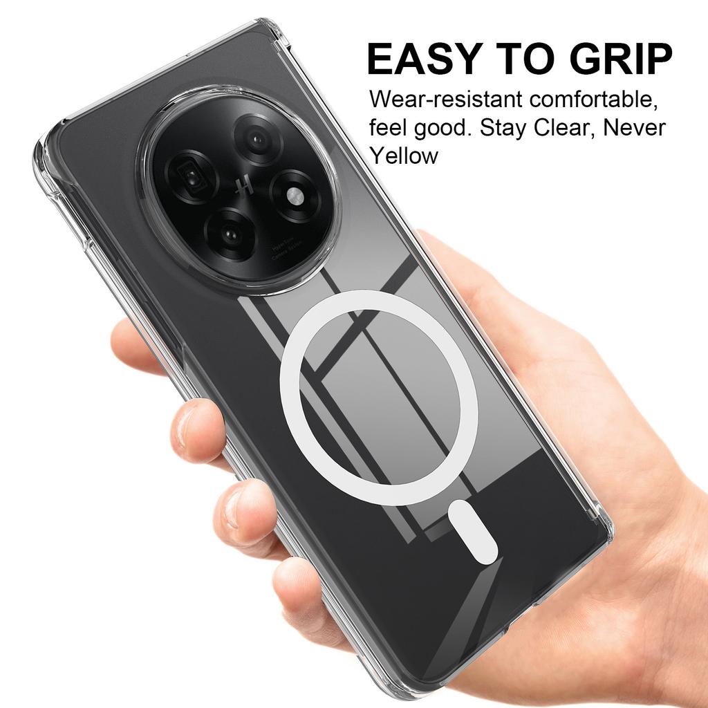 Для Oppo Find N5 5G/OnePlus Open 2 Прозрачный чехол ТПУ+Акрил Магнитная накладка для телефона Совместимая с MagSafe