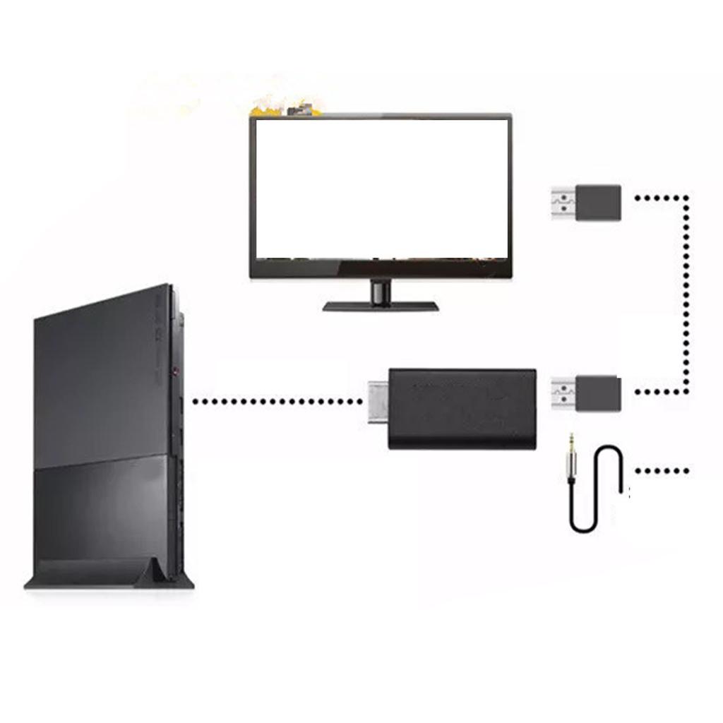 For PS2 To HD Multimedia Interface Converter Adapter HD 480I Plug and Play AV Converter for TV
