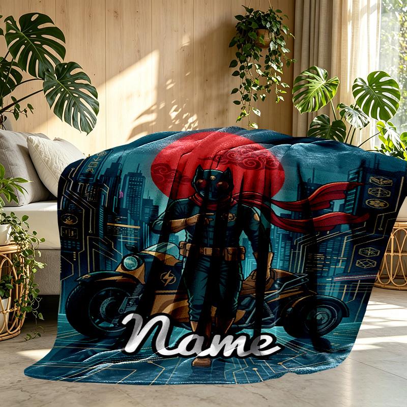 Custom Name Personalized Knight Rider Print Blanket, Home Decor, Bedroom, Sofa, Camping, Couch, Gifts for Birthday ChristmasEnthusiasts