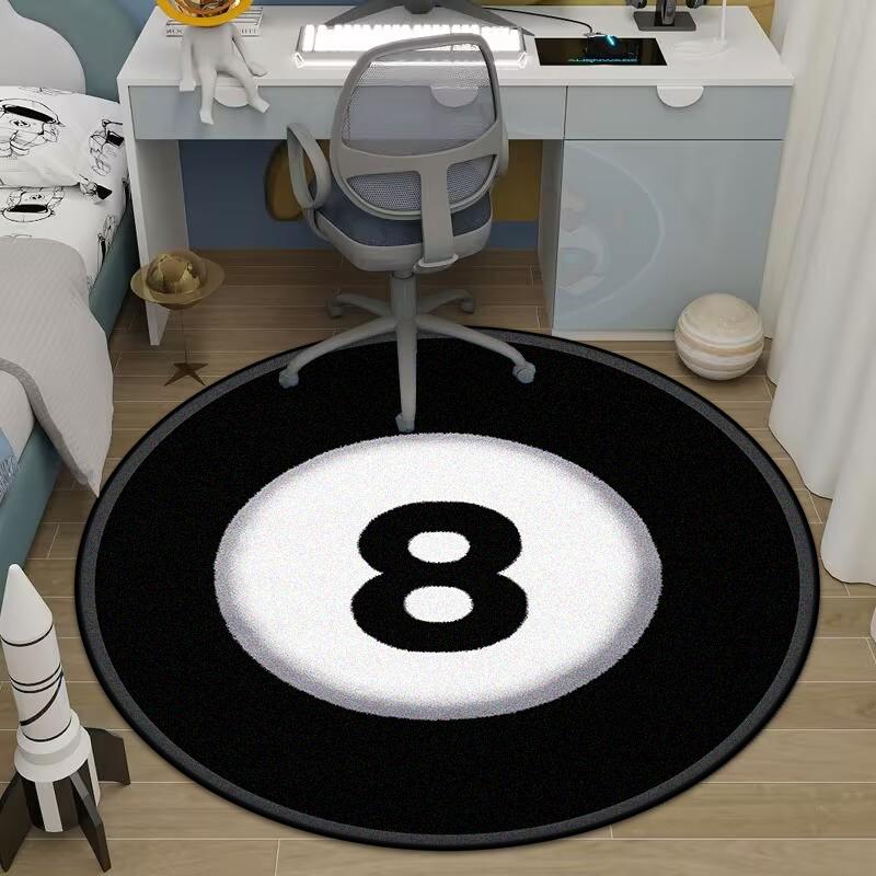 Современный большой противоскользящий круглый ковер со сферическим узором, мягкий ковер для гостиной, не оставляющий ворса, декор комнаты, коврик для стула, машинная стирка