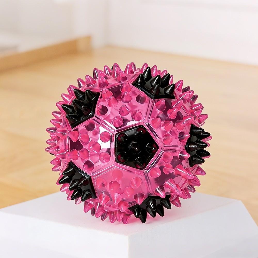 Colorful Dog Chew Ball Elastic TPR Spiky Massage Ball Funny Squeaky Dog Toy Chasing Game