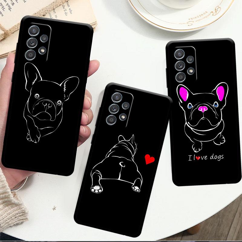 Черно-белый чехол с французским бульдогом для Samsung Galaxy A52 A12 A51 A32 A21s A71 A32 5G A12 A22 A53 A31 A13 A72 A02s A41, чехол для телефона