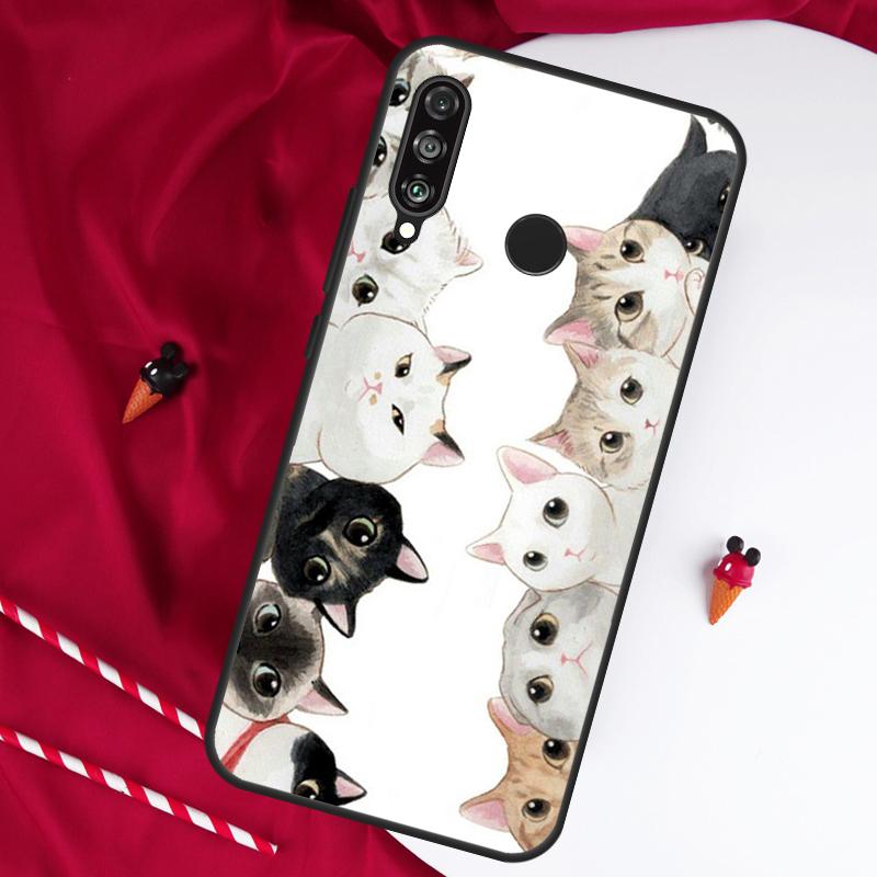 Милый Кавайный Кот Для Huawei Nova 5T 12s 12i 11i Y90 Y70 Y60 Y61 Y91 Y72 9 10 SE P20 P40 Lite P60 P30 Pro Чехол