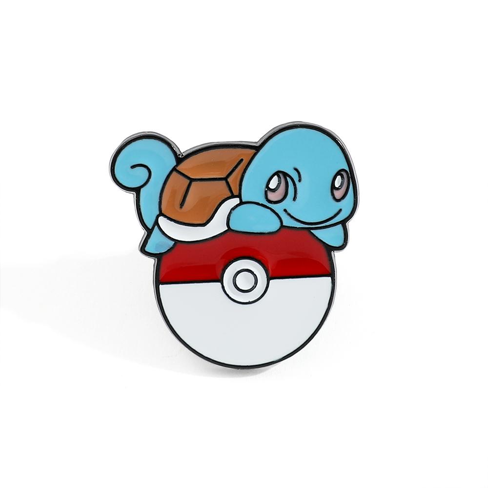 Anime Enamel Pin Kawaii Poke Ball Pikachu Squirtle Charmander Metal Badge Brooch Jacket Jeans Lapel Pin Toys Accessories