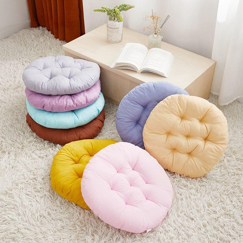 Однотонная подушка для стула, подушка для сна, круглая подушка, модный татами, столовая
