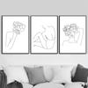 Цветок женщина лист растение линия абстрактные скандинавские постеры и принты Современная настенная живопись на холсте настенные панно Декор в гостиную