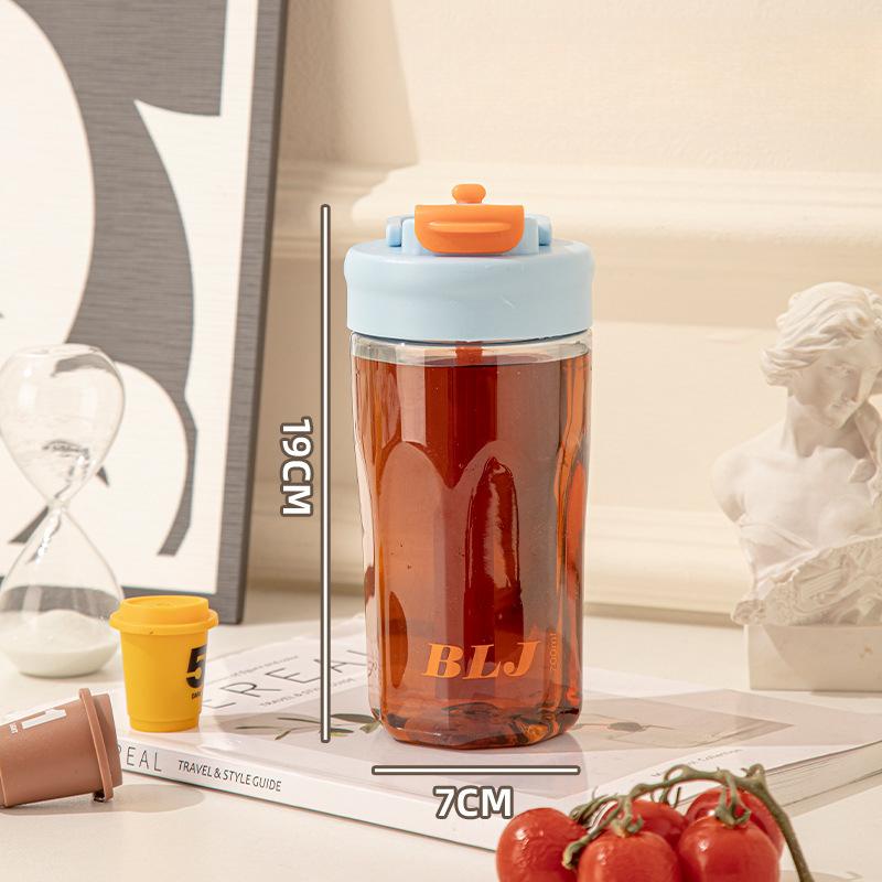 Чашка для воды, цветочная чашка для чая, студентка, пластиковая чашка большой емкости, летняя соломенная чашка, портативная двойная чашка для питья