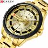 Gold Watches for Men Luxury Brand CURREN Watch Business Men's Clock Fashion Quartz Stainless Steel Wristwaches Waterproof