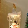Christmas Flameless LED Candles Battery Operated Santa Snow Decorative Lamp Home Porch Tabletop Party Decor