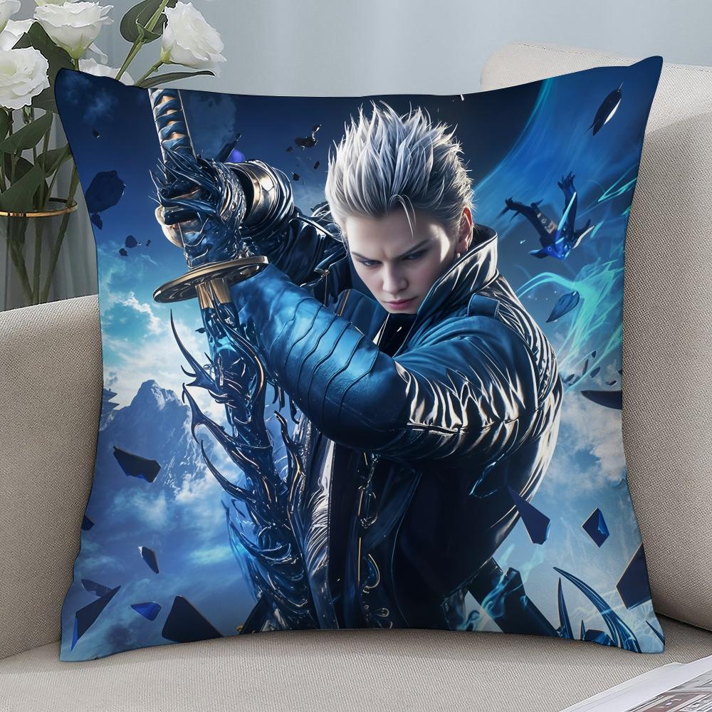 Наволочка для подушки Vergil D-Devil May C-Cry 3D-печать Полиэфирное волокно 45*45 см Декоративная наволочка для дивана Подарок на фестиваль