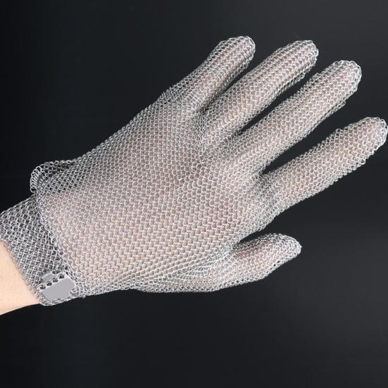 Yousheng Cut Resistant Glove Stainless Steel Mesh Metal Glove Adjustable Wrist Buckle Gloves Multi-Purpose Butcher Glove for Kitchen Cooking