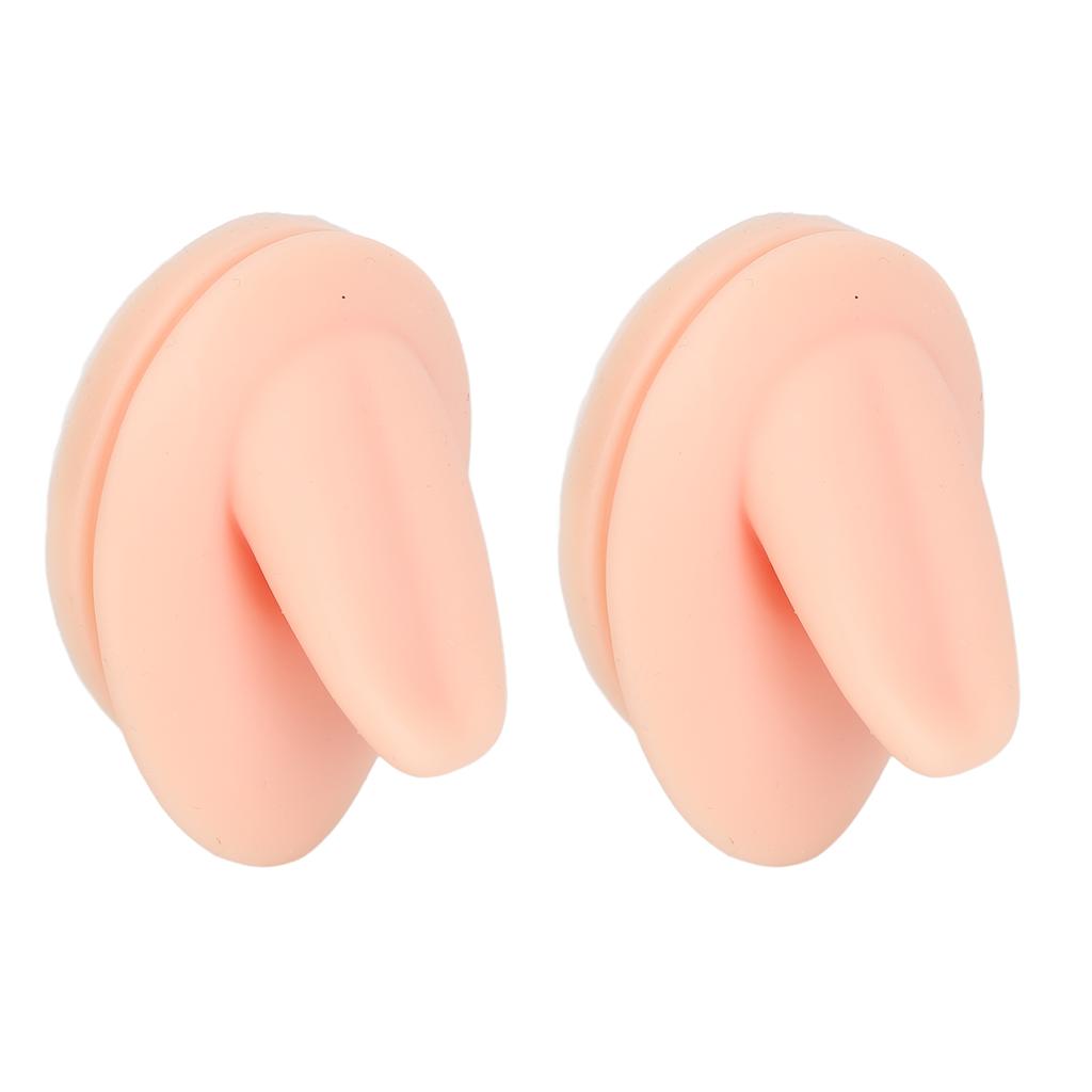 2PCS Soft Silicone Tongue Model Simulation Flexible Tongue Display for Practicing Piercing Jewelry D