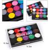 15 Colors Face Body Painting Non Toxic Water Painting With Brush Christmas Halloween Makeup Party Cosmetics