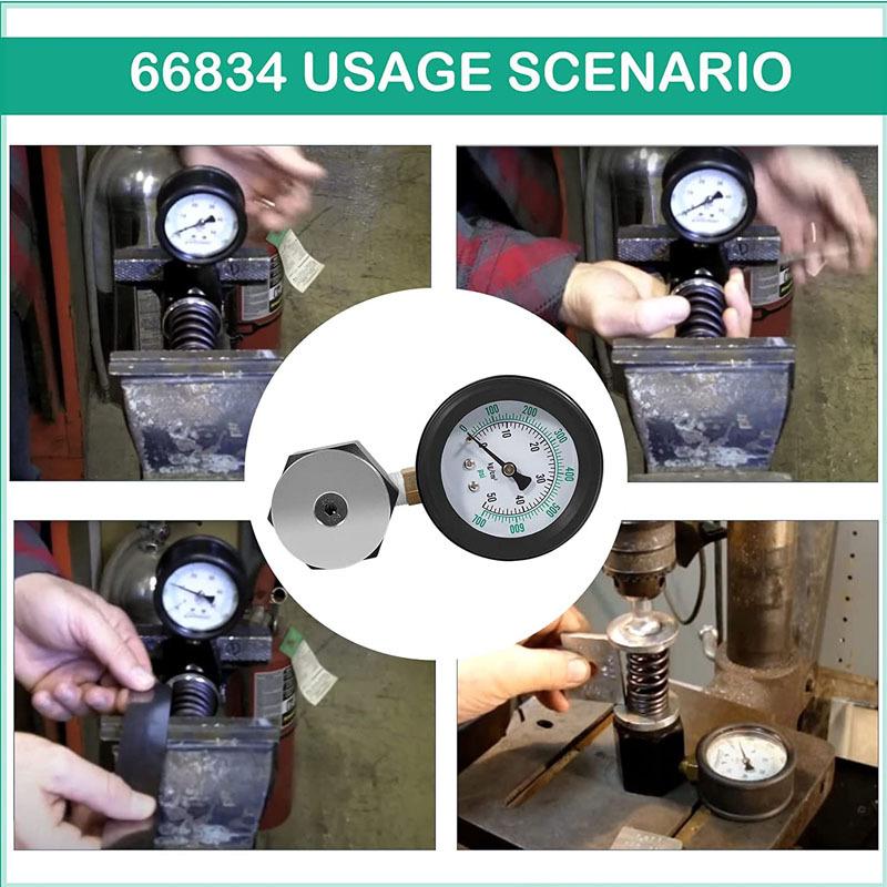 Valve Spring Pressure Tester Gauge #66834,Double Scale Measuring Units Are Easy to Read, Measuring Range 0-700 psi / 0-50 kg-cm2