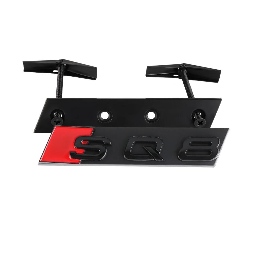 3D ABS Hood Front Grille Sticker ABS SQ3 SQ4 SQ5 SQ6 SQ7 SQ8 Emblem Decoration for 9s A4 B5 B6 B7 B8 A3 A6 A5 A7 A8 Q3 Q7 TTs9