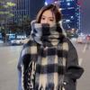 Maillard Fleece-Like Cashmere Plaid Scarf Women's Autumn Winter Winter High-End Versatile Shawl Thickened Warm Neck Warmer