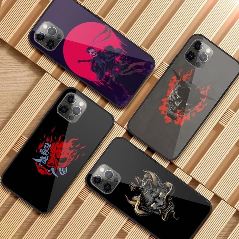 Чехол для телефона Samurai Mask для iPhone 14 13 12 11 XS X 8 7 6 Plus Mini Pro Max SE 2022 черный чехол для телефона из поликарбоната и термополиуретана