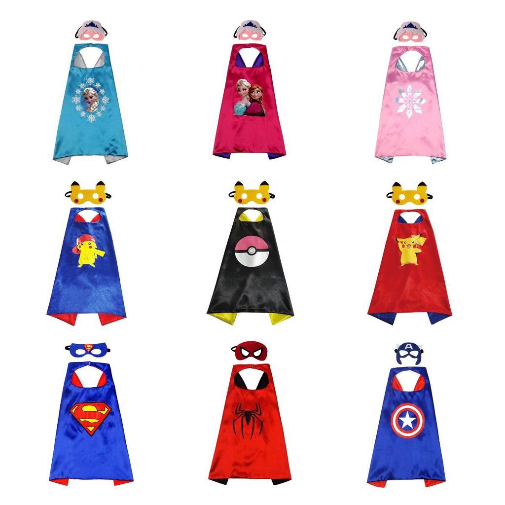 Набор детских плащей супергероев ярких цветов и из высококачественных тканей для веселой игры