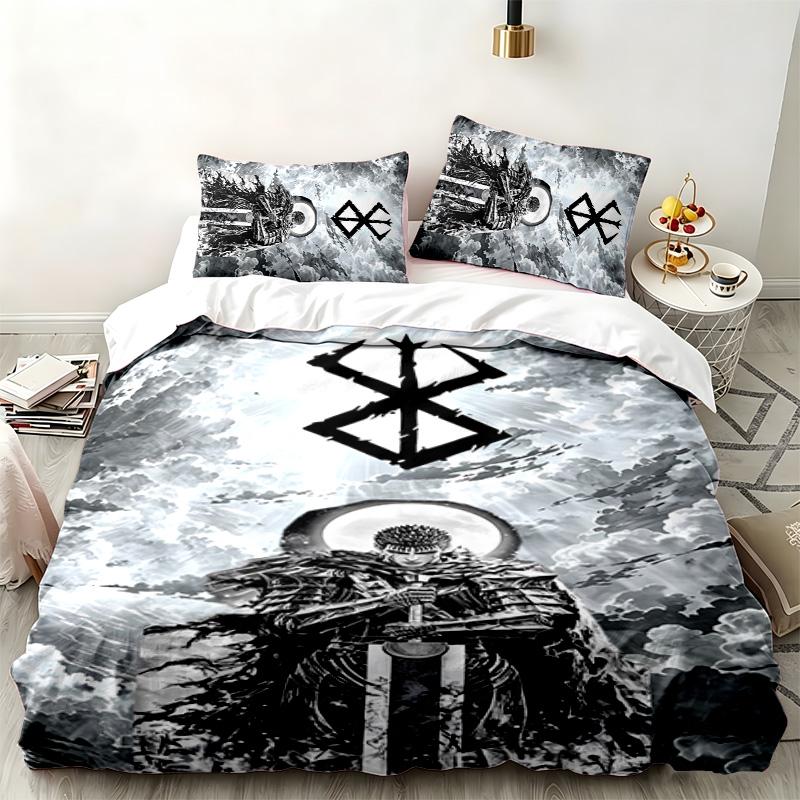Berserk 3pc set Perfect for bedroom use Comfortable bedding set includes a duvet cover and two pillowcases Ideal birthday or Christmas gift