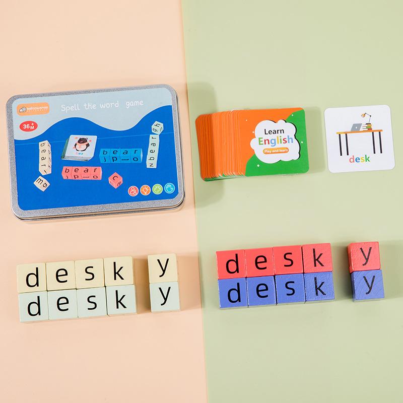Детские карточки на английском языке, правописание слов, кубики, настольные игры для взаимодействия родителей и детей, детские развивающие игрушки